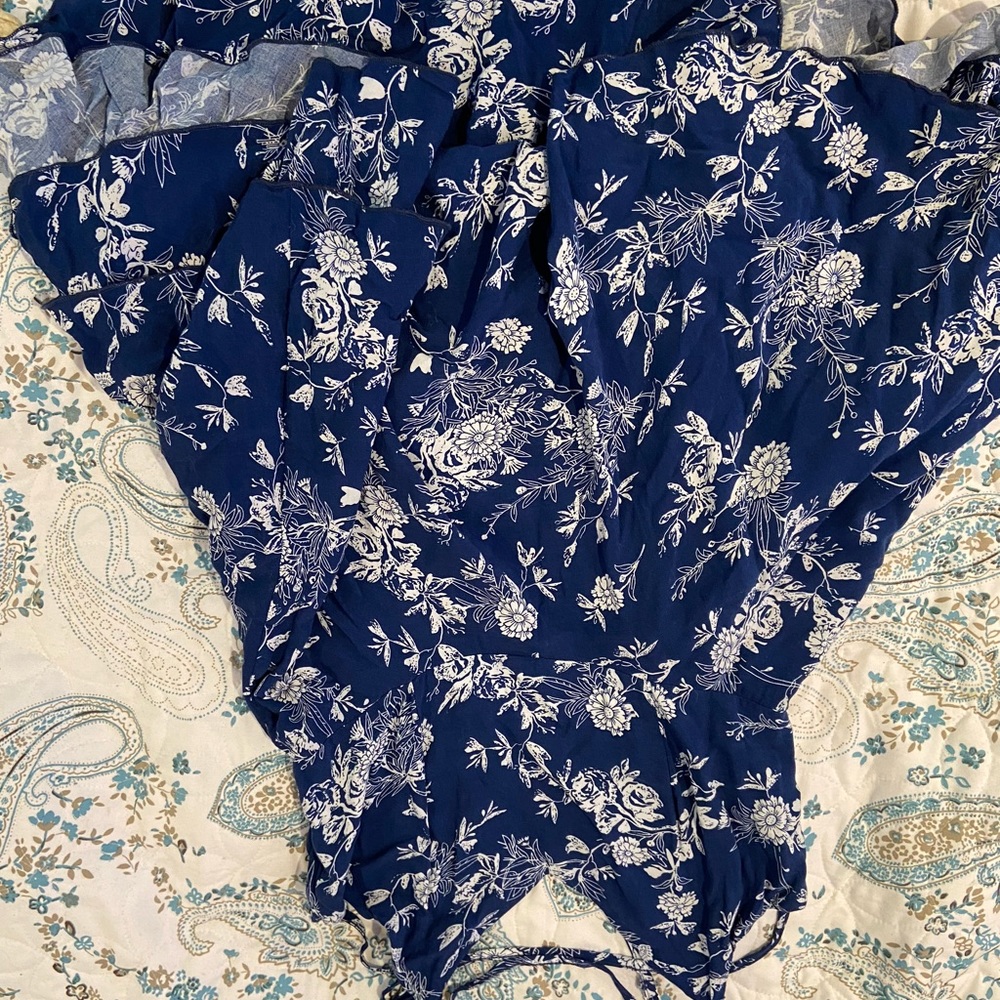 Blue Floral Dress. Rebellion Size L.
